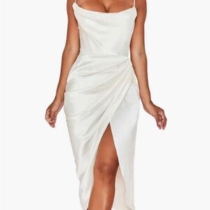 ivory baby shower dress Marisol 2 piece Maternity Photoshoot Dress in Ivory White M/L main image 0